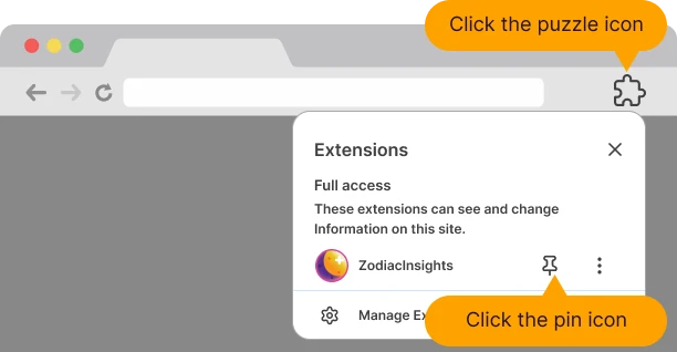 ZodiacInsights extension pin instructions