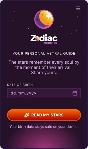 ZodiacInsights getting started screen